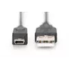 Assmann/Digitus USB 2.0 jungiamasis laidas A-B USB 2.0, 480Mbit/s, USB A - USB mini B, kištukas/kištukas, 1,8m, juodas (AK-300130-018-S)
