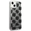 Karl Lagerfeld KLHCP14MLMNMK kietas dėklas, skirtas iPhone 14 Plus 6,7 inch, juodas/juodas Liquid Glitter Monogram