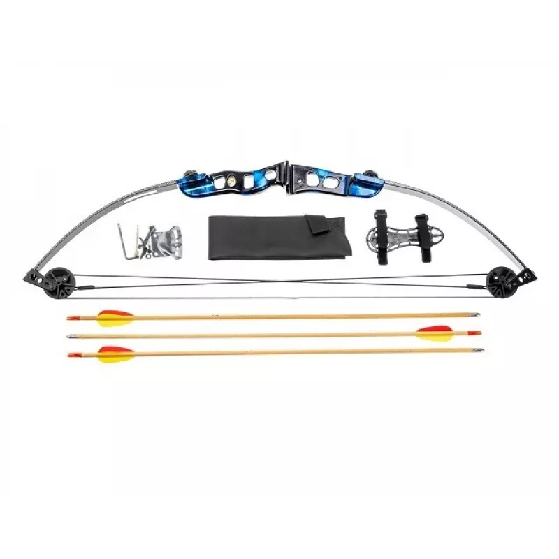Lankas sudėtinis POE LANG Firestar 25 lbs, aliuminio/anglies pluošto konstrukcija, 740 mm ilgio, su 3 strėlėmis ir atrama