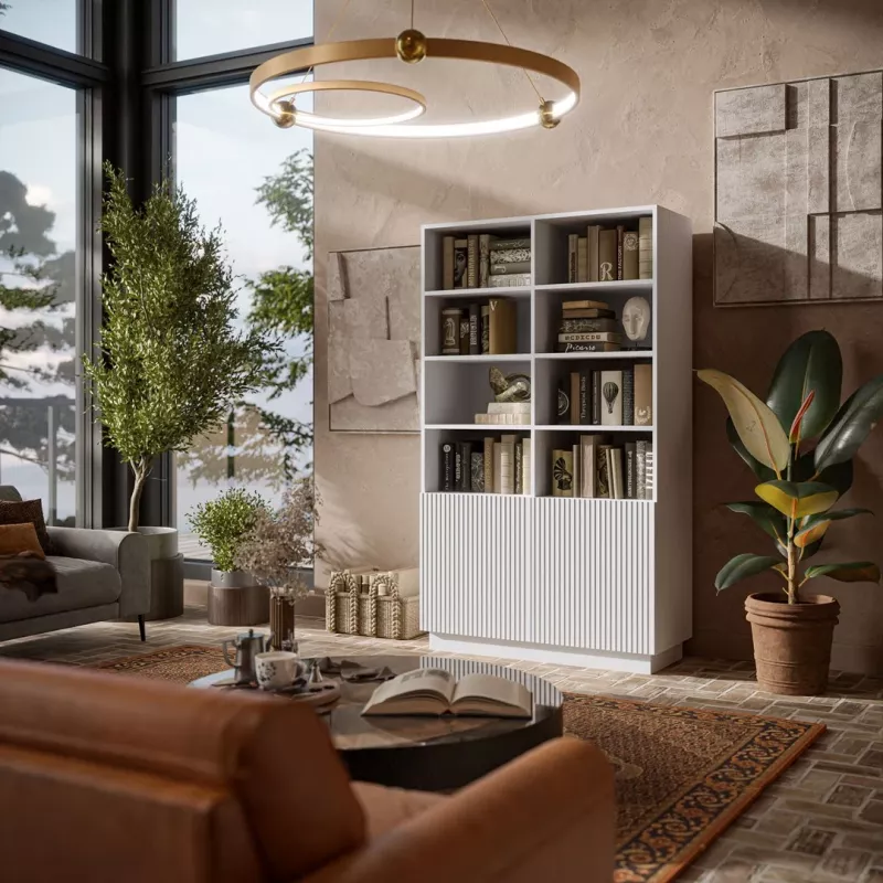 Laikymo spinta Cama Meble LIVERTI knygų lentyna 100×420×1705 mm balta