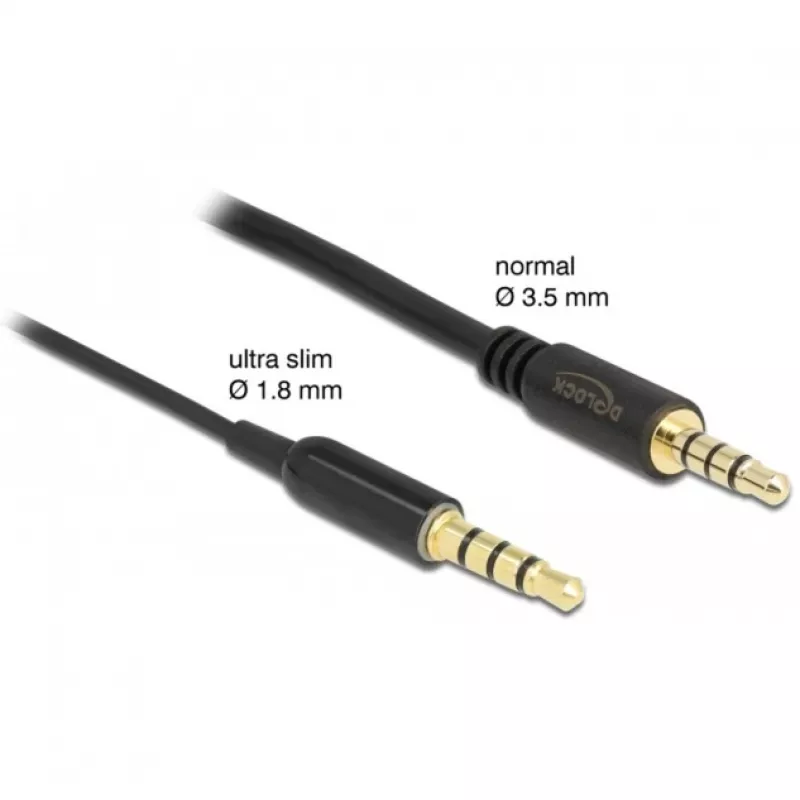 Garso kabelis DeLOCK 66075 0,5 m 3,5 mm Juodas