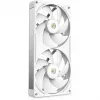 NZXT F280X RGB 140 mm ARGB korpuso ventiliatoriai – balti, 2 vnt. pakuotė