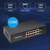 Ethernet Switch QOLTEC 52297 PoE RJ45 su PoE Uplink ir SFP prievadu