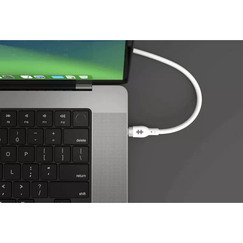 HYPER HyperJuice 240W Silikoninis USB-C į USB-C laidas (1 m) - Baltas