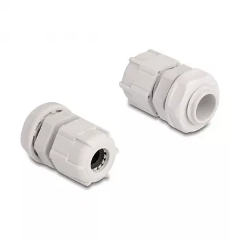 Kabelio įvadas M12 DELOCK pilkas plastikinis 10 vnt.