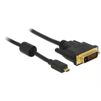 Vaizdo kabelio adapteris DeLOCK 83586 Micro-HDMI į DVI-D 2 m Juoda