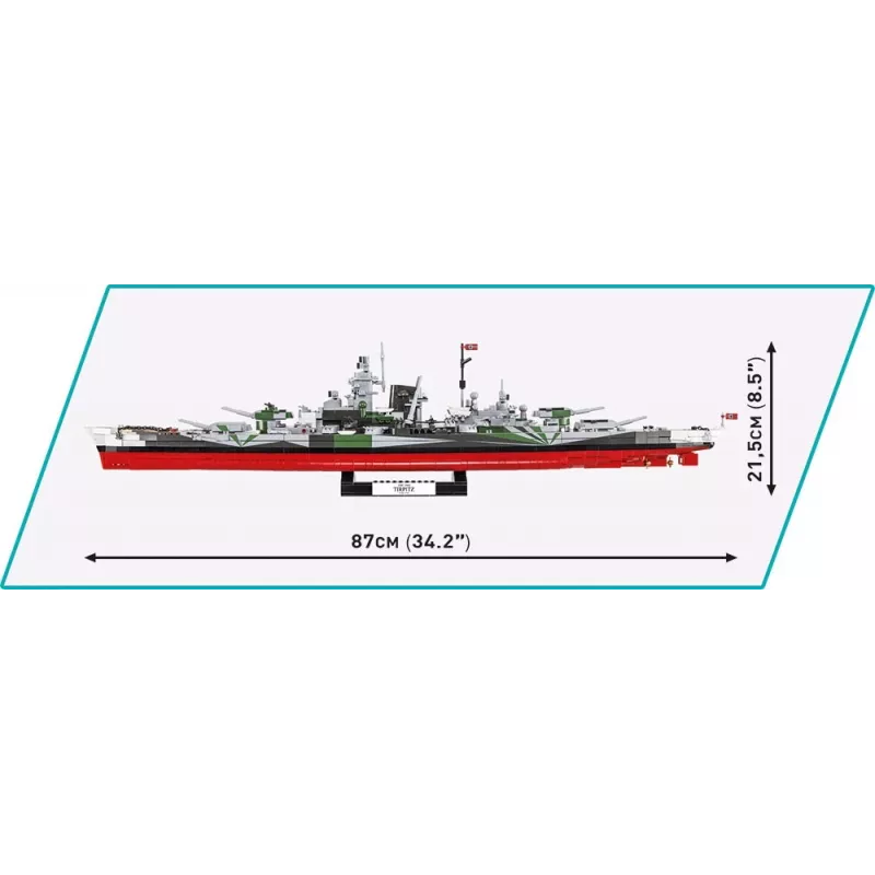 Lėktuvnešio Tirpitz modelis COBI COBI-4839 Konstravimo rinkinys Mastelis 1:300 Ilgis 870 mm Aukštis 215 mm