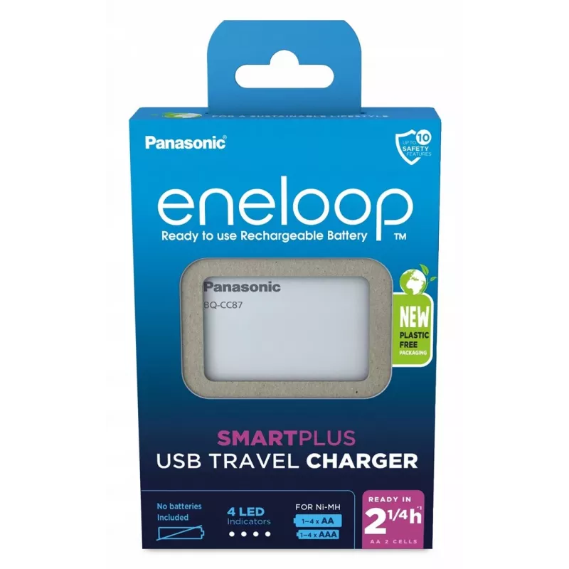 USB baterijų įkroviklis PANASONIC Eneloop Smartplus BQ-CC87 (BQ-CC87USB)