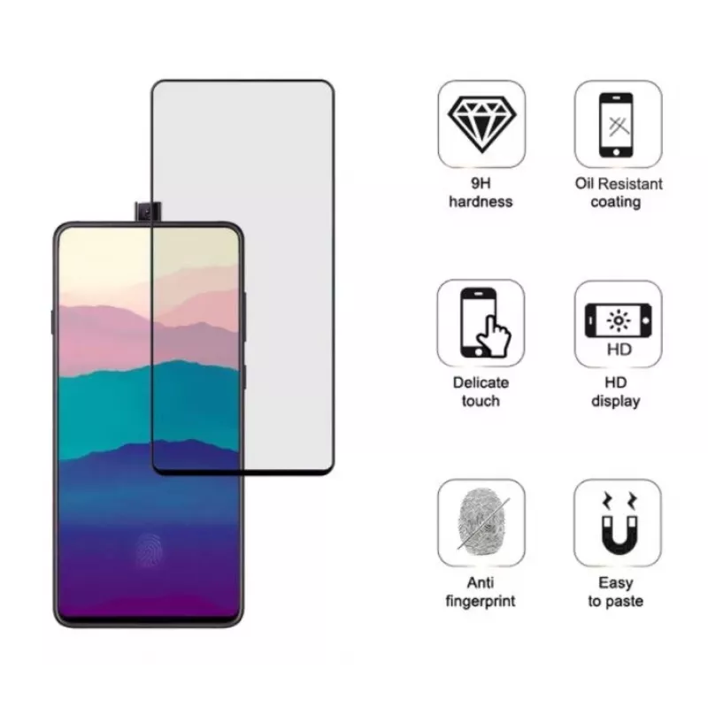 Grūdinto stiklo apsauginis stikliukas Tellur Samsung Galaxy A90 2.5D pilnas klijavimas juodas