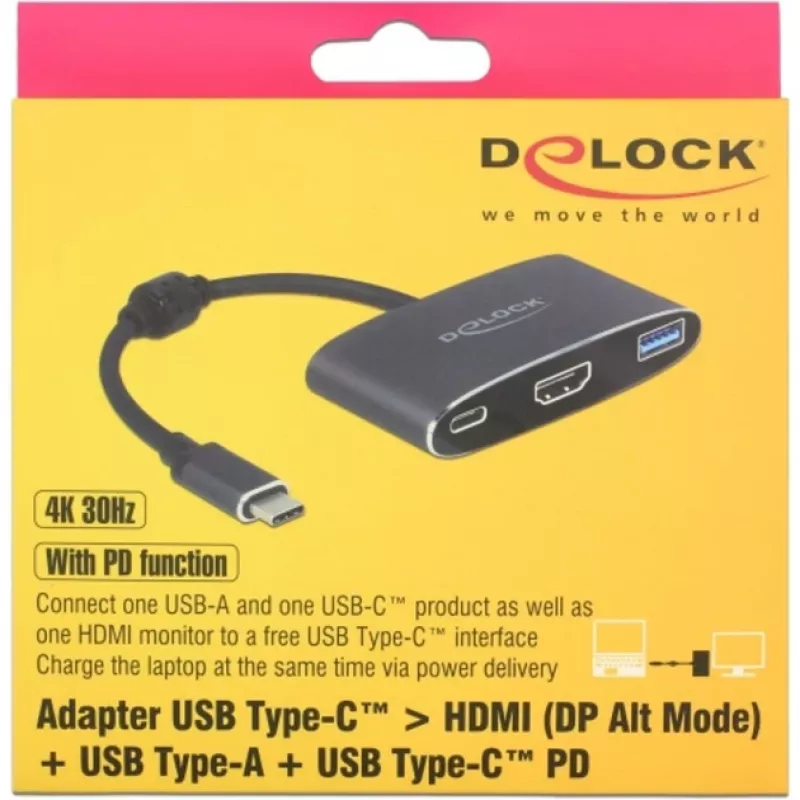 DeLOCK išorinis vaizdo adapteris VL101 USB-C 3.1 – HDMI pilka mažmeninė pakuotė (62991)