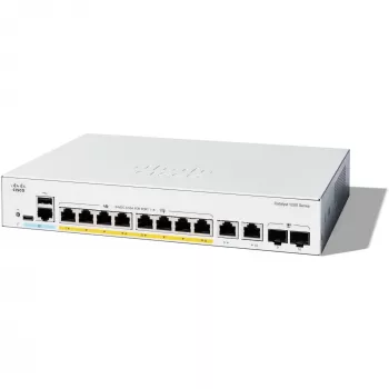 CISCO Catalyst 1200 8 prievadų valdomas jungiklis / PoE+ su 120W galios biudžetu / 2 x 1G SFP aukštutinės jungtys (C1200-8FP-2G)