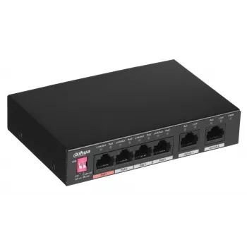 Dahua Technology PFS3006-4ET-60 Nevaldomas L2 Fast Ethernet (10/100) PoE jungiklis juodas
