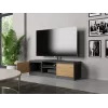 TV stovas Top e Shop RTV 120 ANTR/ARTIS — 1200×400×360 mm, antracito spalvos viršus ir rėmas, medžio drožlių plokštė, 2 lentynos
