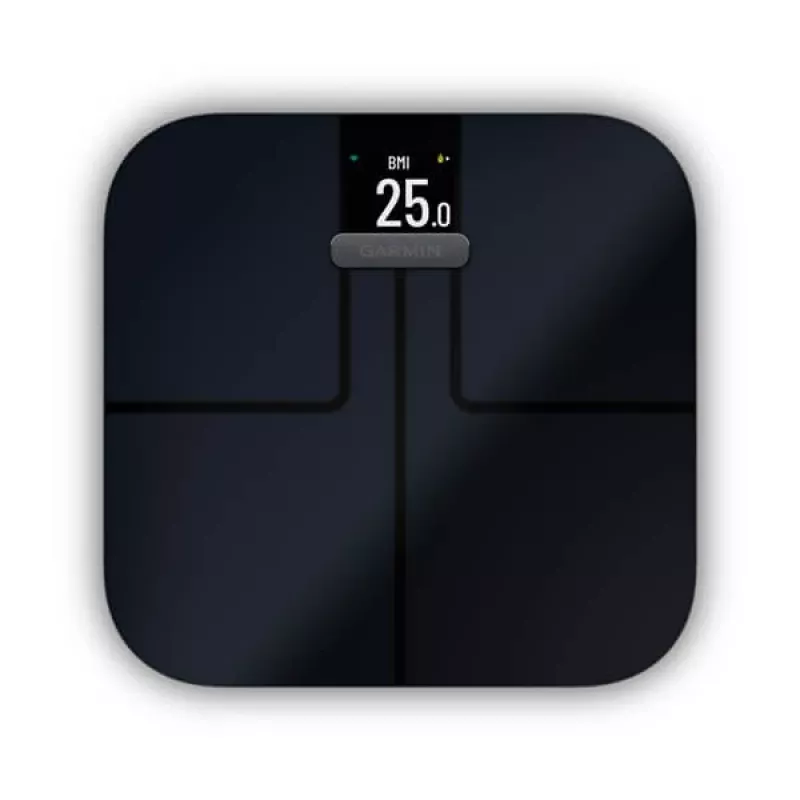 Svarstyklės GARMIN Index S2 – juodos, iki 181,4 kg, Wi‑Fi/Bluetooth, kūno sudėtis