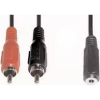 Garso laidas e+p B 132 1,5 m 2xRCA 3,5 mm juodas