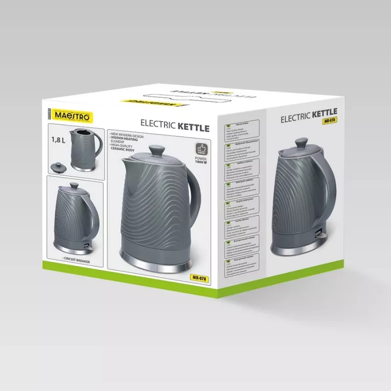 Elektrinis virdulys Maestro MR-078, 1,8 l, pilka