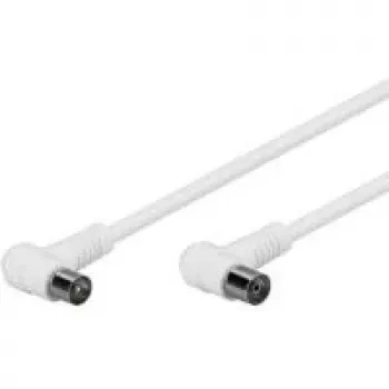 Wentronic Goobay Antenos kampinis jungiamasis laidas, 100% ekranuotas, baltas, 3,5 m - 90° koaksialinis kištukas, 90° koaksialinis lizdas (67355)