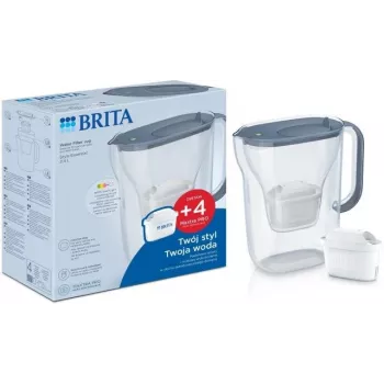 BRITA vandens filtro ąsotis Style Essential Graphite su 4 MAXTRA Pro filtrais, 2.4 L talpa, 1.4 L filtruoto vandens