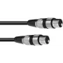 Garso adapterio laidas Omnitronic 3022075C 1x 3 kontaktų XLR moteriška į 1x 3 kontaktų XLR vyriška, 0,15 m