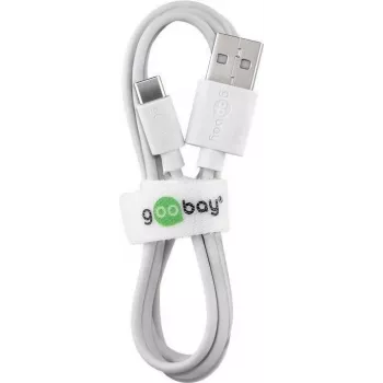 Wentronic 59132 3m USB A USB C laidas, vyriški lizdai, baltas (59132)