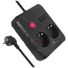 Maitinimo blokas MACLEAN MCE388 B – 2 AC lizdai, 3×USB A, 110–120V 50/60Hz, 2500W, 3 m laidas, juodas