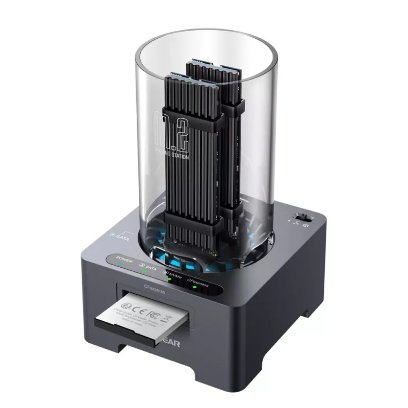 GrauGear G-M2DK-CR-10G M.2 NVMe/NGFF ir CFexpress dokų stotelė USB Type-C 10 Gbit/s Pilka