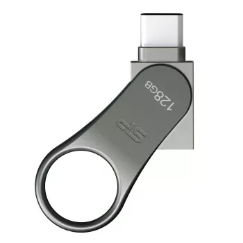 USB atmintukas Silicon Power C80 128GB USB 3.2 Gen 1 (Type-A / Type-C) titano spalvos