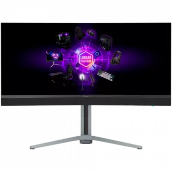 LORGAR 34MP1 UWQHD MiniLED žaidimų monitorius Pro, 34'' (3440*1440) VA lenktas ekranas, juoda/pieno pilka