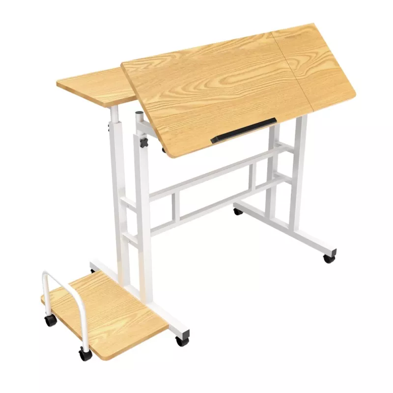 Maclean mobilus stalas nešiojamam kompiuteriui, baltas, 80x60 cm, 50 kg maks., reguliuojamas aukštis 67-115 cm, MC-124 W