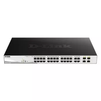 D-Link DGS-1210-28MP/E valdomas jungiklis L2 Gigabit Ethernet (10/100/1000) PoE 1U juodas, pilkas