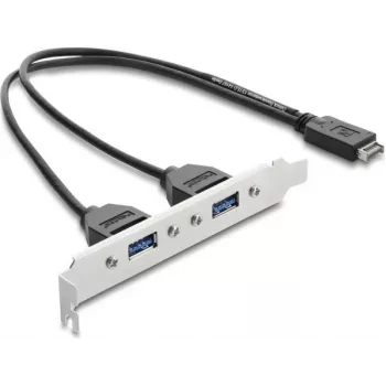 DELOCK USB Type-E Key A ST į 2× USB-A 5Gbps adapteris su laikikliu (67345)