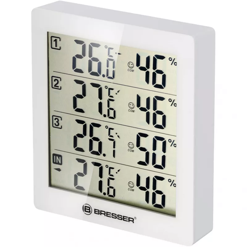 Bresser Temeo Hygro Quadro White (7000020GYE000) – belaidis termo-higrometras