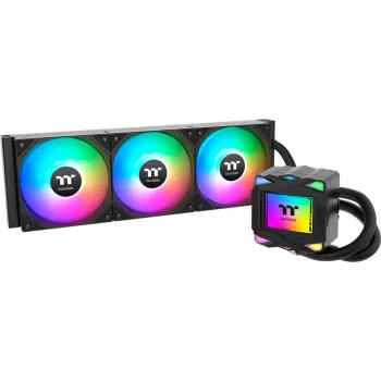 Skysčio aušinimo komplektas THERMALTAKE LA360 ARGB, 120 mm ventiliatoriai, 360 W TDP, juodas