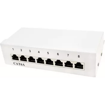 LogiLink Patch Panel Desktop - sieninis skydelis - RJ-45 x 8 - šviesiai pilka, RAL 7035