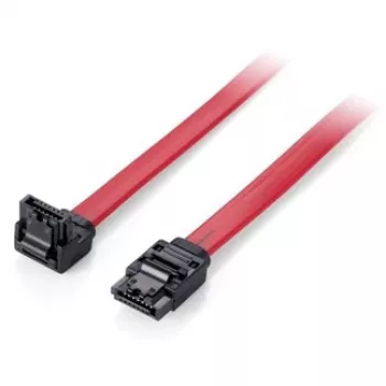 Equip SATA III kabelis, kampuotas, 0,5 m, raudonas