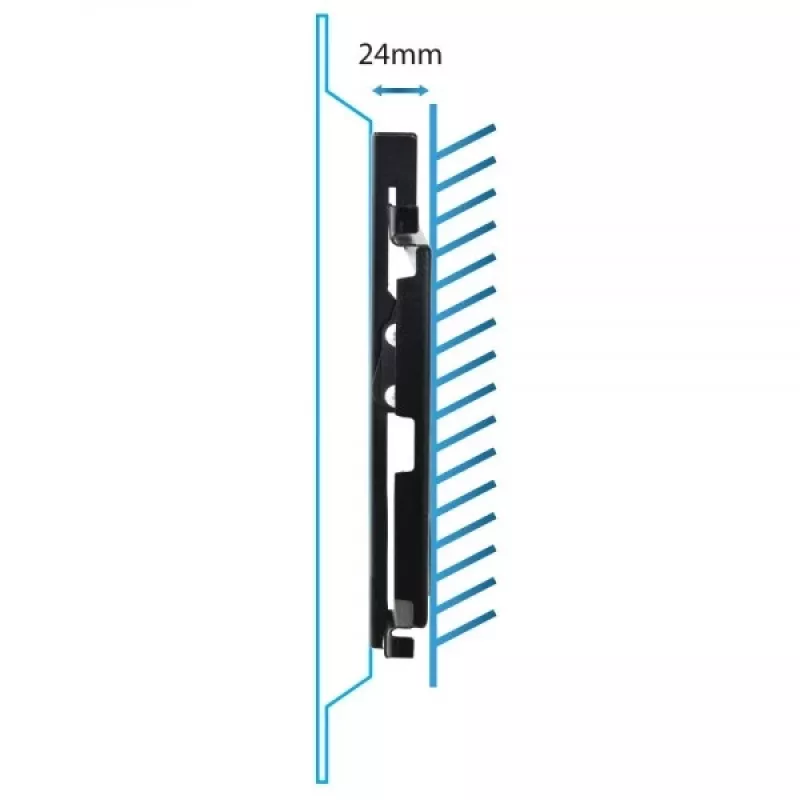Sieninis TV laikiklis ESPERANZA ERW010, 14–50 colių (35,6–127 cm), pakreipimas 15°, VESA 75x75–200x200, max apkrova 25 kg, juodas