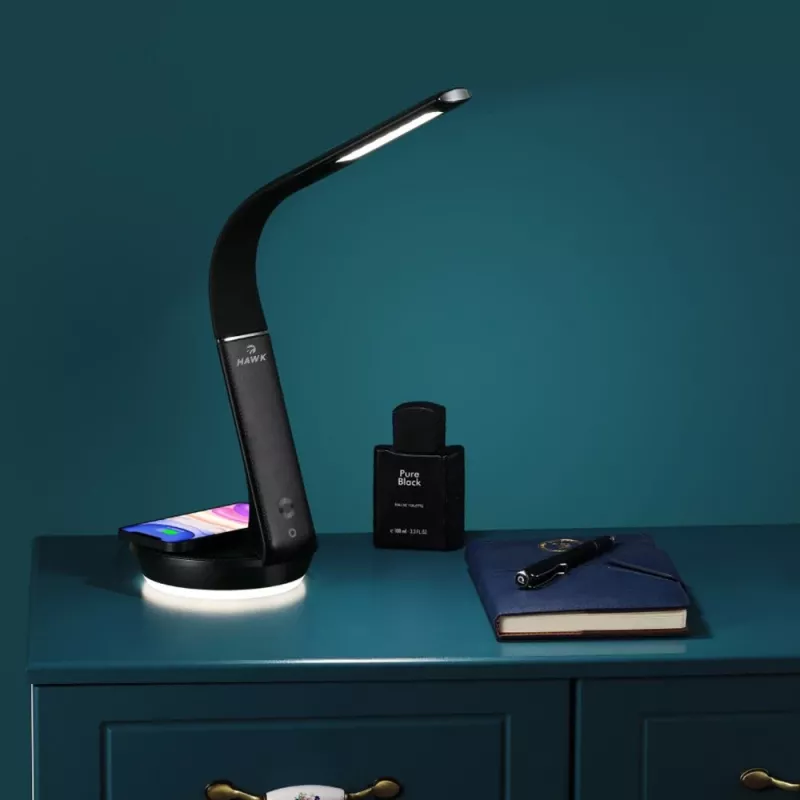 Stalinė lempa Hawk HW-LAMP02 Juoda – reguliuojamas ryškumas ir lankstus kakliukas