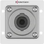 Speakon kištukinis lizdas Kindermann 7444000413 — 1 modulio aliuminis, 50×50 mm, 40 mm gylis