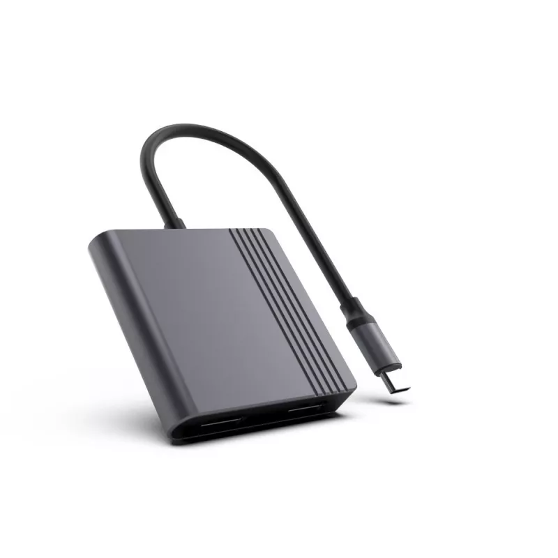 USB-C į HDMI ir DisplayPort adapteris GEMBIRD A-CM-HDMIFDPF-01, 4K 60Hz, juodas