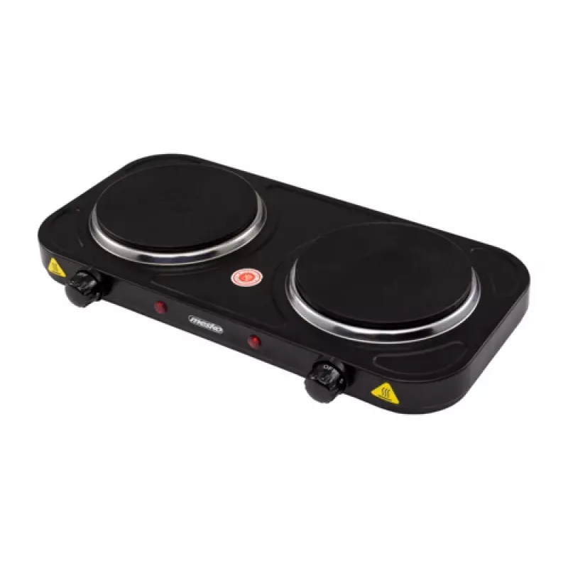 Mesko Home MS 6509 juoda kaitlentė su sandaria plokšte, 2 zonos