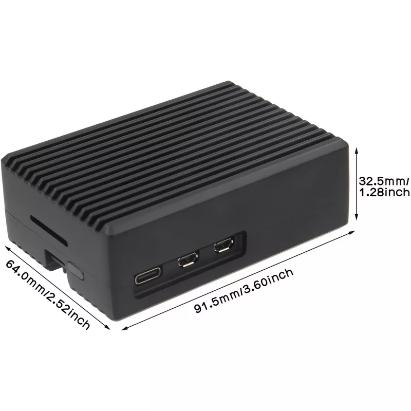 INTER-TECH ODS-739 dėklas Raspberry Pi 5 — kompaktiškas dizainas