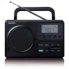 Nešiojamas radijas Lenco MPR-035BK – FM/AM, maitinimas iš tinklo arba baterijų, 2,5 colio LCD, 20 FM išankstinių nustatymų, 3,5 mm išėjimas