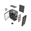 Gembird Fornax 4300 CCC-FC-4300 ATX Midi Tower žaidimų kompiuterio korpusas, grūdintas stiklas, ARGB ventiliatoriai, 2x USB 3.1, 1x USB 2.0, juodas