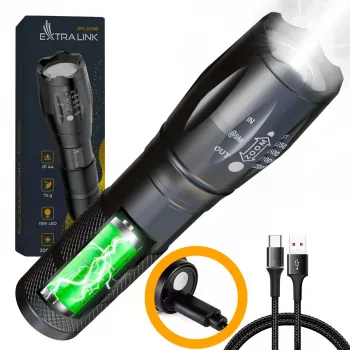 Rankinis žibintuvėlis Extralink EX.30707 juodas SMD LED 10W USB