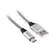 Laidas USB 2.0 Type-C vyriškas - C vyriškas 1,0 m juodas-sidabrinis