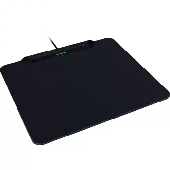 Razer HyperFlux V2 belaidžio įkrovimo žaidimų pelės kilimėlis su puku, kietas, 360 x 311 mm, juodas