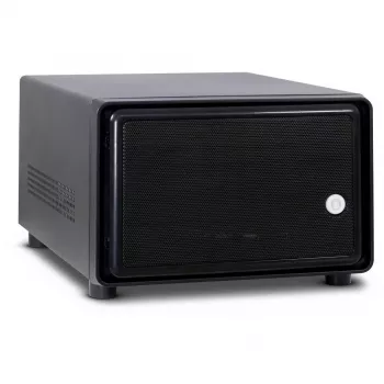 Inter-Tech SC-2100 – mažo formato (SFF) kompiuterio korpusas, juodas, Mini-ITX, plieninis, su veiklos, aliarmo, HDD, tinklo ir maitinimo indikatoriais (88887285)