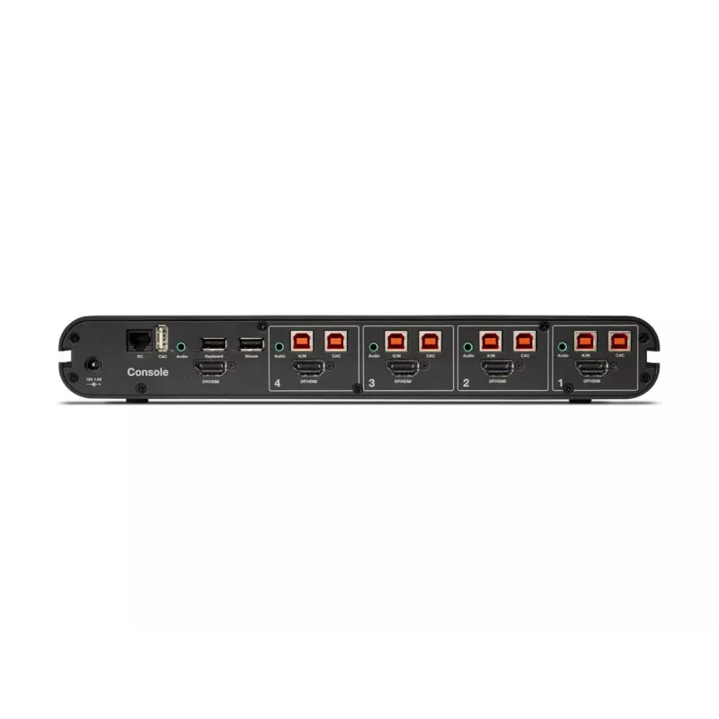 Belkin 4 prievadų vieno monitoraus DP/HDMI vaizdo saugus KVM jungiklis PP4.0 (F1DN104KVM-UN-4)