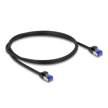 Tinklo kabelis DeLOCK RJ45 Cat.6A S/FTP Slim 1m Juodas