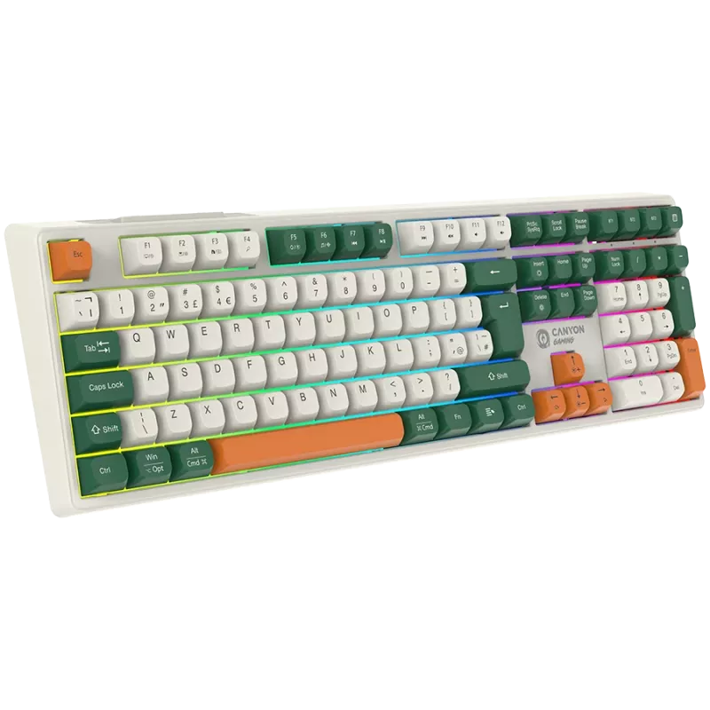 Belaidė mechaninė klaviatūra CANYON Shadder GKW-11 RGB balta